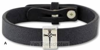 Leather Bracelet Cross of nails