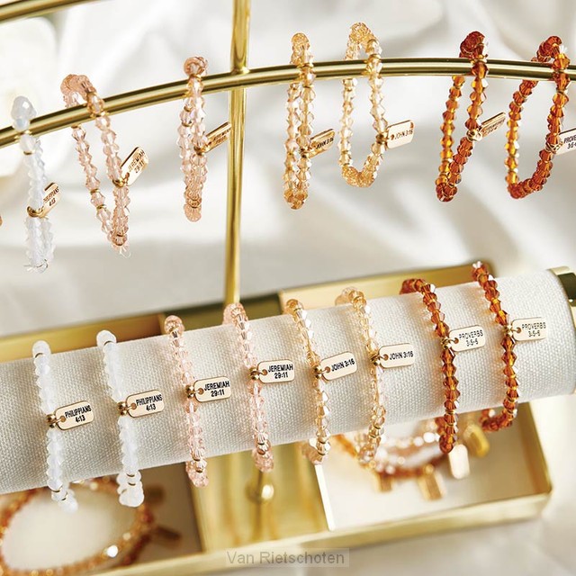 Glass bead bracelet scripture tag