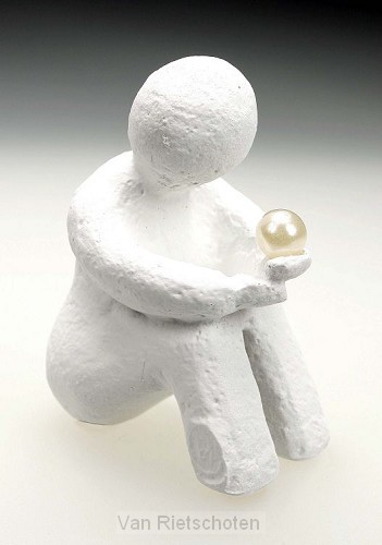 Beeld  4a parel 10cm wit