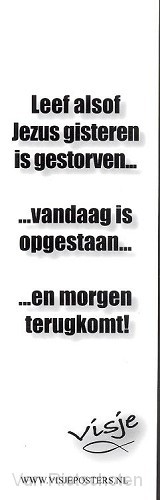 Boekenlegger visje leef alsof Jezus gist