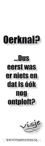 Boekenlegger visje oerknal dus eerst was