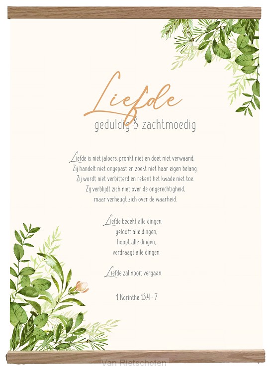 Poster textiel A4 liefde frame