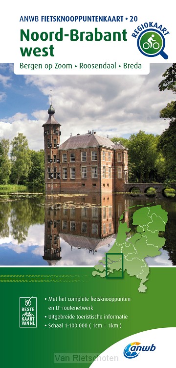 Fietsknooppuntenkaart Noord-Brabant west 1:100.000