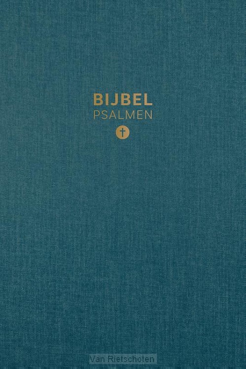 HSV Bijbel met Psalmen 10x15 linnen petrol