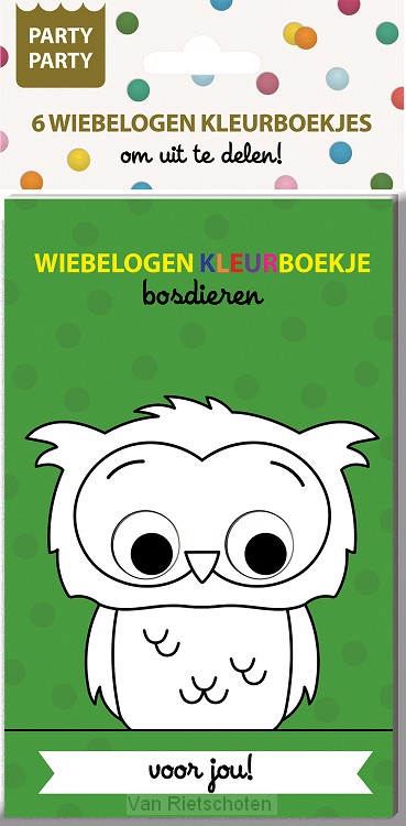 Party Party 6 Wiebelogen Kleurboekjes - Bosdieren