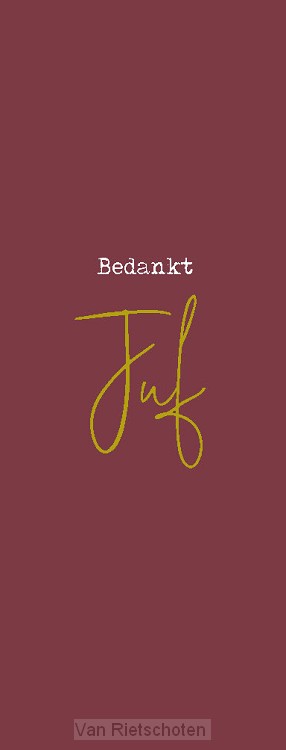 Boekenlegger bedankt juf