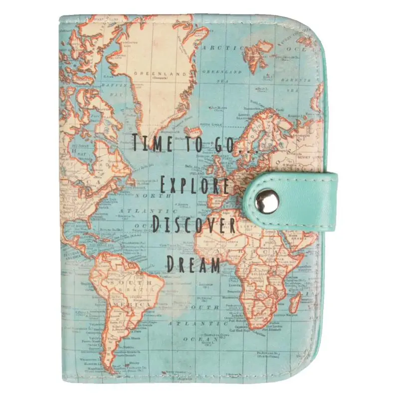 Paspoort hoesje vintage world map