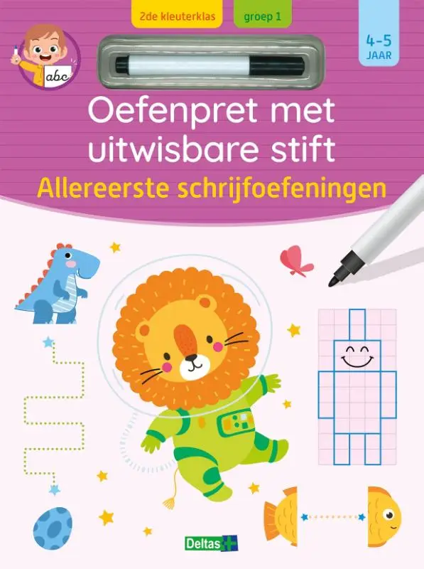 Oefenpret met uitwisbare stift - Allereerste schrijfoefeningen (4-5 j.)