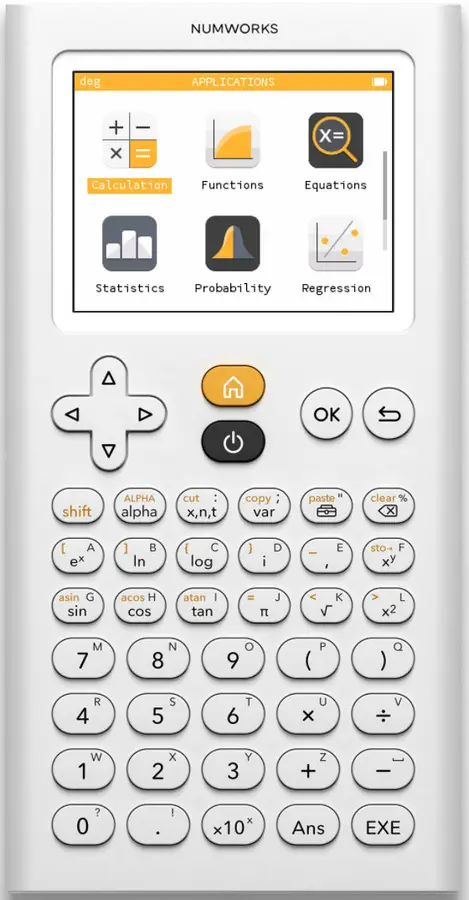 Grafische rekenmachine NumWorks met Pyton toepassing