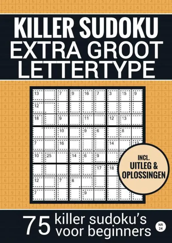 Puzzelboek voor Ouderen, Slechtzienden, Opa, Oma, Senioren - NR.24 - Makkelijke KILLER SUDOKU - Grootletter Type