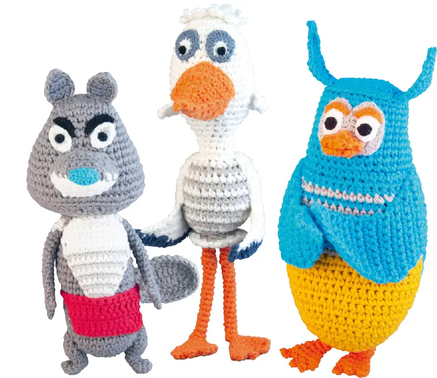 BOR DE WOLF, gehaakte knuffel - set van 2