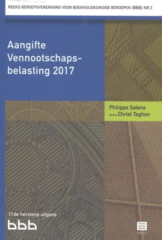 Aangifte vennootschapsbelasting / 2017