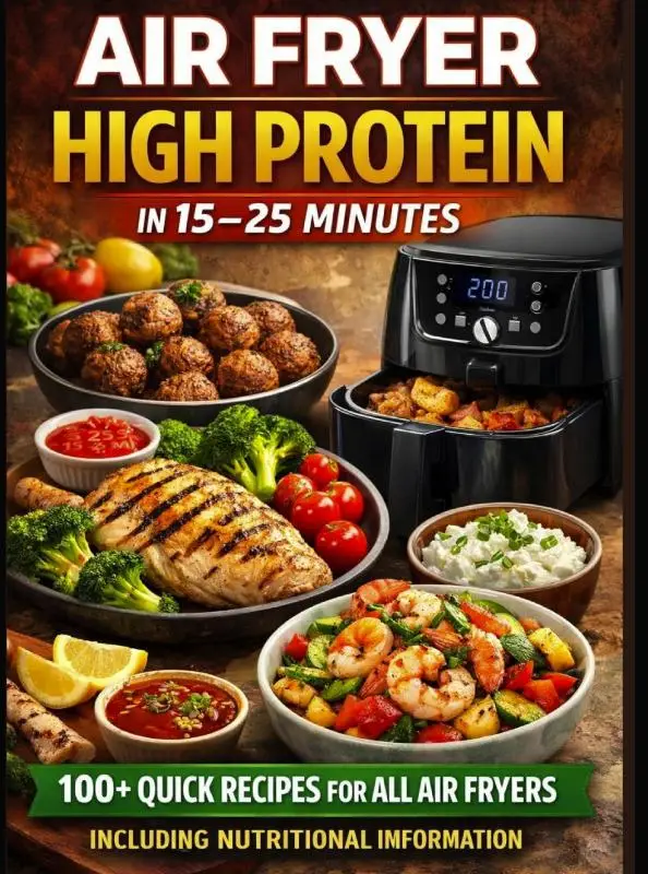 Air Fryer High Protein - In 15-25 Minutes: 100+ Quick Recipes For All Air Fryers - Including Nutritional Information ?
