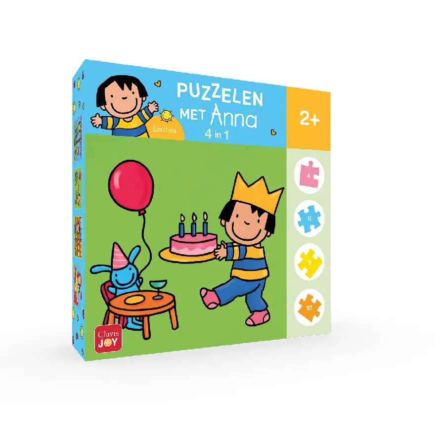 Puzzelen met Anna. 4-in-1-puzzel emoties