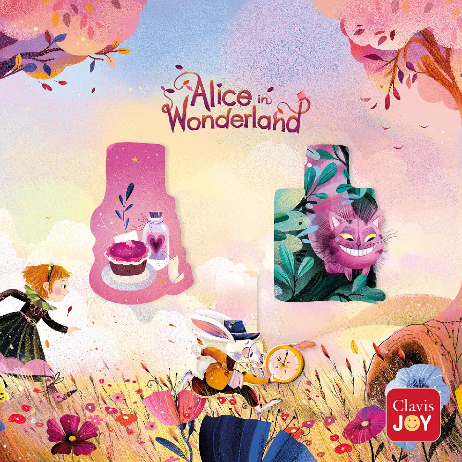 Magnetische boekenleggers Alice in Wonderland