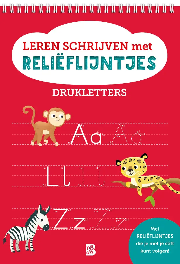 Leren schrijven met reliëflijntjes: Drukletters