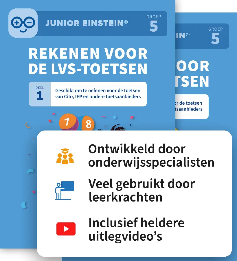 Rekenen voor de LVS-toetsen set - Deel 1 en 2 - Groep 5 + Online video-uitleg