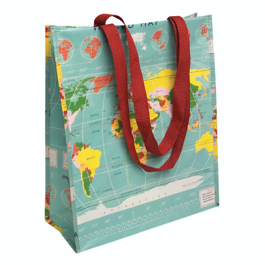 Shopper zak vintage world map