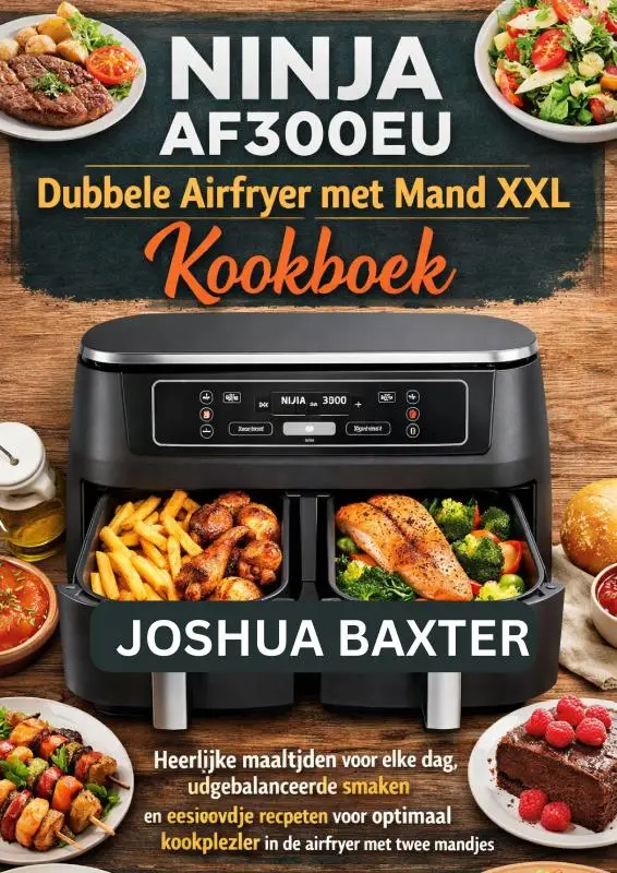 NINJA AF300EU Dubbele Airfryer met Mand XXL Kookboek