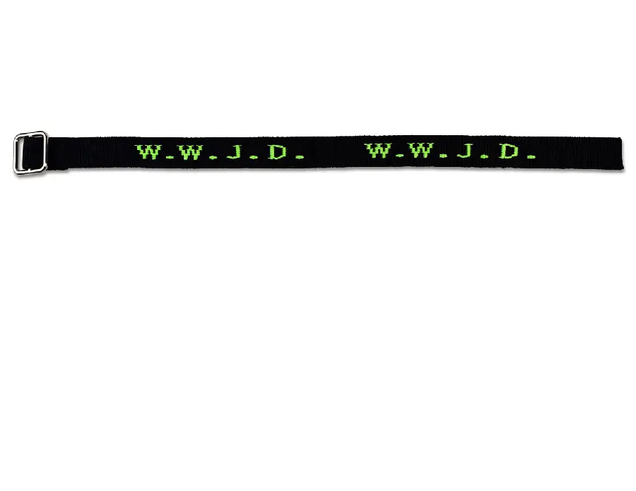 Armband WWJD Zwart/Neon Groen